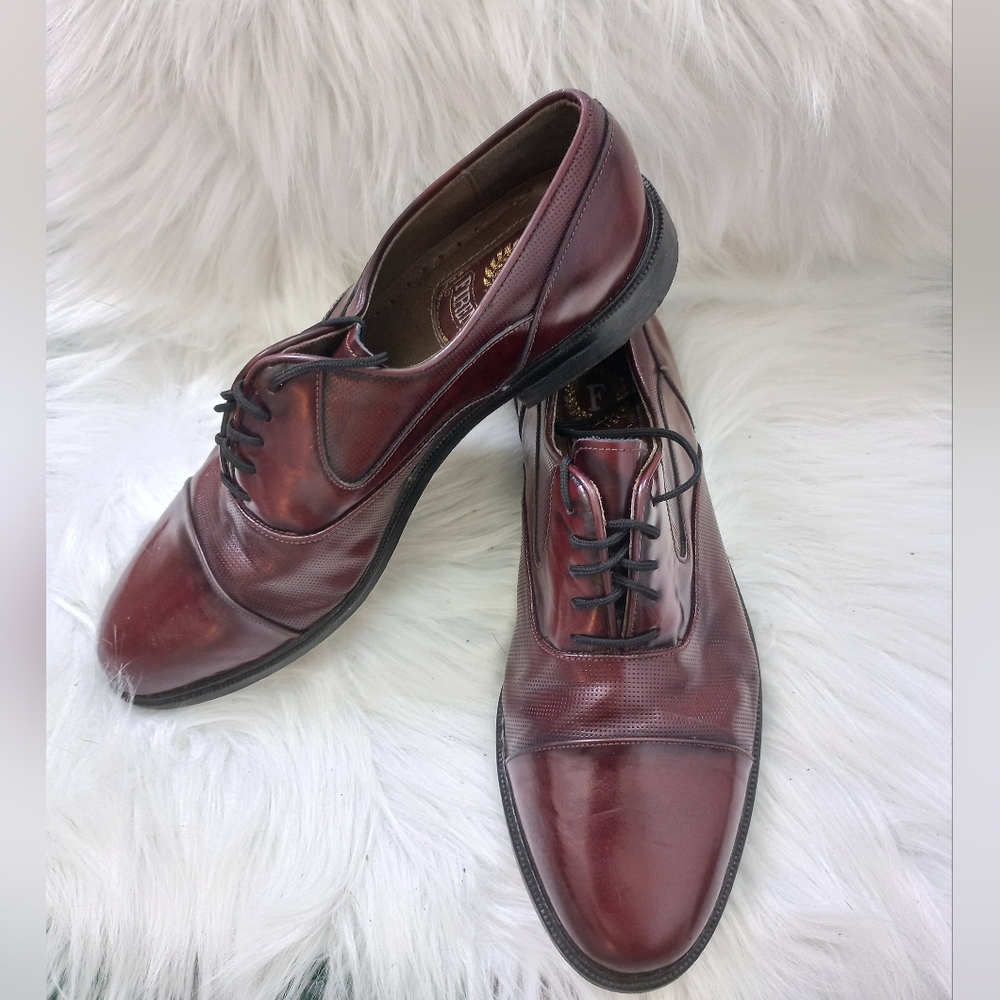 Firenze Men's Classic Brown Leather Dress Shoes Size 41 EU